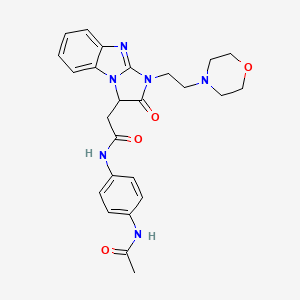 molecular formula C25H28N6O4 B11185791 N-[4-(acetylamino)phenyl]-2-{1-[2-(morpholin-4-yl)ethyl]-2-oxo-2,3-dihydro-1H-imidazo[1,2-a]benzimidazol-3-yl}acetamide 