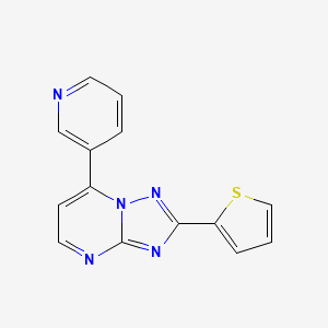 molecular formula C14H9N5S B11185810 7-(Pyridin-3-yl)-2-(thiophen-2-yl)[1,2,4]triazolo[1,5-a]pyrimidine 