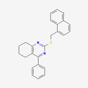 molecular formula C25H22N2S B11185859 2-[(Naphthalen-1-ylmethyl)sulfanyl]-4-phenyl-5,6,7,8-tetrahydroquinazoline 