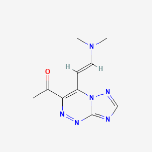 molecular formula C10H12N6O B11185893 1-{4-[(E)-2-(dimethylamino)ethenyl][1,2,4]triazolo[5,1-c][1,2,4]triazin-3-yl}ethanone 