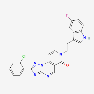 molecular formula C24H16ClFN6O B11185944 2-(2-chlorophenyl)-7-[2-(5-fluoro-1H-indol-3-yl)ethyl]pyrido[3,4-e][1,2,4]triazolo[1,5-a]pyrimidin-6(7H)-one 