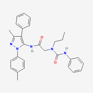 molecular formula C29H31N5O2 B11185958 N-[3-Methyl-1-(4-methylphenyl)-4-phenyl-1H-pyrazol-5-YL]-2-[(phenylcarbamoyl)(propyl)amino]acetamide CAS No. 1017778-73-2