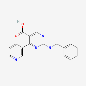 molecular formula C18H16N4O2 B11186030 2-[Benzyl(methyl)amino]-4-(pyridin-3-yl)pyrimidine-5-carboxylic acid 