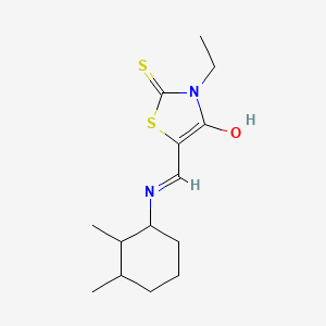 molecular formula C14H22N2OS2 B11186084 (5E)-5-{[(2,3-dimethylcyclohexyl)amino]methylidene}-3-ethyl-2-thioxo-1,3-thiazolidin-4-one 
