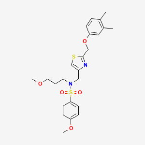 molecular formula C24H30N2O5S2 B11186314 N-[[2-[(3,4-Dimethylphenoxy)methyl]-4-thiazolyl]methyl]-4-methoxy-N-(3-methoxypropyl)benzenesulfonamide CAS No. 1170193-76-6