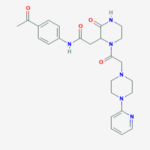 molecular formula C25H30N6O4 B11186397 N-(4-acetylphenyl)-2-(3-oxo-1-{2-[4-(2-pyridyl)piperazino]acetyl}-2-piperazinyl)acetamide 