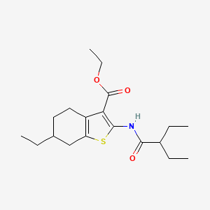 molecular formula C19H29NO3S B11186410 Ethyl 6-ethyl-2-[(2-ethylbutanoyl)amino]-4,5,6,7-tetrahydro-1-benzothiophene-3-carboxylate 