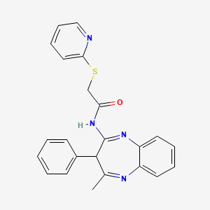 molecular formula C23H20N4OS B11186440 N-(4-methyl-3-phenyl-3H-1,5-benzodiazepin-2-yl)-2-(2-pyridylsulfanyl)acetamide 