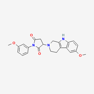 molecular formula C23H23N3O4 B11186514 1-(3-methoxyphenyl)-3-(6-methoxy-1,3,4,9-tetrahydro-2H-beta-carbolin-2-yl)pyrrolidine-2,5-dione 