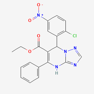 molecular formula C20H16ClN5O4 B11186564 Ethyl 7-(2-chloro-5-nitrophenyl)-5-phenyl-4,7-dihydro[1,2,4]triazolo[1,5-a]pyrimidine-6-carboxylate 