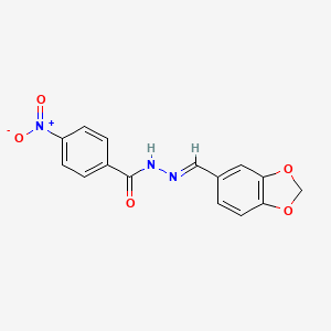 molecular formula C15H11N3O5 B11186633 N'-[(E)-1,3-benzodioxol-5-ylmethylidene]-4-nitrobenzohydrazide CAS No. 2447-78-1