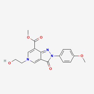 molecular formula C17H17N3O5 B11186644 methyl 5-(2-hydroxyethyl)-2-(4-methoxyphenyl)-3-oxo-3,5-dihydro-2H-pyrazolo[4,3-c]pyridine-7-carboxylate 