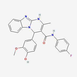 molecular formula C25H21FN4O3 B11186736 N-(4-fluorophenyl)-4-(4-hydroxy-3-methoxyphenyl)-2-methyl-1,4-dihydropyrimido[1,2-a]benzimidazole-3-carboxamide 