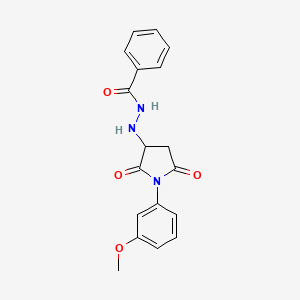 molecular formula C18H17N3O4 B11186768 N'-[1-(3-methoxyphenyl)-2,5-dioxopyrrolidin-3-yl]benzohydrazide 