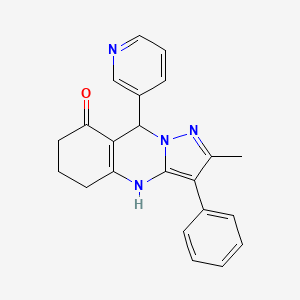 molecular formula C22H20N4O B11186787 2-methyl-3-phenyl-9-(pyridin-3-yl)-5,6,7,9-tetrahydropyrazolo[5,1-b]quinazolin-8(4H)-one 