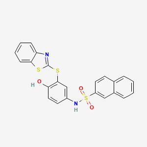 molecular formula C23H16N2O3S3 B11186830 N-[3-(1,3-benzothiazol-2-ylsulfanyl)-4-hydroxyphenyl]naphthalene-2-sulfonamide 