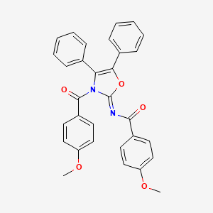 molecular formula C31H24N2O5 B11186918 4-methoxy-N-[(2Z)-3-[(4-methoxyphenyl)carbonyl]-4,5-diphenyl-1,3-oxazol-2(3H)-ylidene]benzamide 