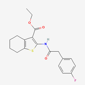 molecular formula C19H20FNO3S B11187004 Ethyl 2-(2-(4-fluorophenyl)acetamido)-4,5,6,7-tetrahydrobenzo[b]thiophene-3-carboxylate 