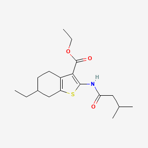 molecular formula C18H27NO3S B11187142 Ethyl 6-ethyl-2-[(3-methylbutanoyl)amino]-4,5,6,7-tetrahydro-1-benzothiophene-3-carboxylate 