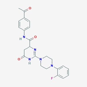 molecular formula C23H24FN5O3 B11187173 N-(4-acetylphenyl)-2-[4-(2-fluorophenyl)piperazin-1-yl]-6-oxo-3,4,5,6-tetrahydropyrimidine-4-carboxamide 