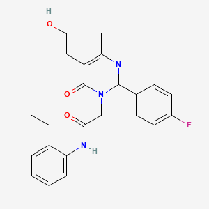 molecular formula C23H24FN3O3 B11187220 N-(2-ethylphenyl)-2-[2-(4-fluorophenyl)-5-(2-hydroxyethyl)-4-methyl-6-oxopyrimidin-1(6H)-yl]acetamide 