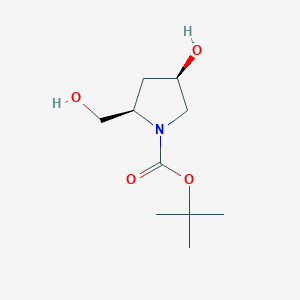 molecular formula C10H19NO4 B111873 (2R,4R)-tert-butyl 4-hydroxy-2-(hydroxymethyl)pyrrolidine-1-carboxylate CAS No. 141850-54-6