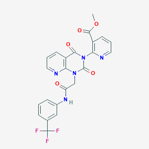 molecular formula C23H16F3N5O5 B11187364 methyl 2-[2,4-dioxo-1-({[3-(trifluoromethyl)phenyl]carbamoyl}methyl)-1H,2H,3H,4H-pyrido[2,3-d]pyrimidin-3-yl]pyridine-3-carboxylate 