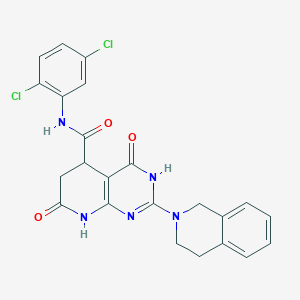 molecular formula C23H19Cl2N5O3 B11187479 N-(2,5-dichlorophenyl)-2-(3,4-dihydroisoquinolin-2(1H)-yl)-4-hydroxy-7-oxo-5,6,7,8-tetrahydropyrido[2,3-d]pyrimidine-5-carboxamide 