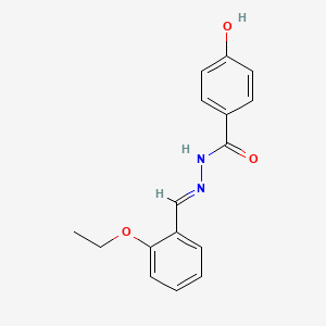 molecular formula C16H16N2O3 B11187562 N'-[(E)-(2-ethoxyphenyl)methylidene]-4-hydroxybenzohydrazide 