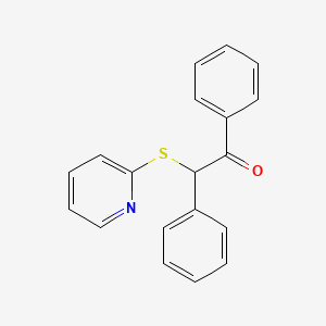 molecular formula C19H15NOS B11187668 1,2-Diphenyl-2-(pyridin-2-ylsulfanyl)ethanone 