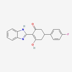 molecular formula C19H15FN2O2 B11187726 2-(1,3-dihydro-2H-benzimidazol-2-ylidene)-5-(4-fluorophenyl)cyclohexane-1,3-dione 