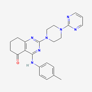 molecular formula C23H25N7O B11187794 4-[(4-methylphenyl)amino]-2-[4-(pyrimidin-2-yl)piperazin-1-yl]-7,8-dihydroquinazolin-5(6H)-one 