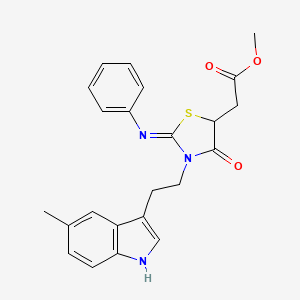 molecular formula C23H23N3O3S B11187836 methyl [(2E)-3-[2-(5-methyl-1H-indol-3-yl)ethyl]-4-oxo-2-(phenylimino)-1,3-thiazolidin-5-yl]acetate 