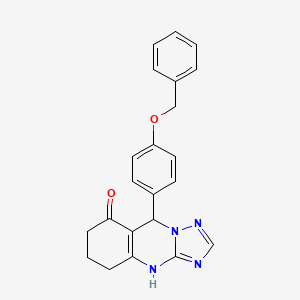 molecular formula C22H20N4O2 B11187890 9-[4-(benzyloxy)phenyl]-5,6,7,9-tetrahydro[1,2,4]triazolo[5,1-b]quinazolin-8(4H)-one 