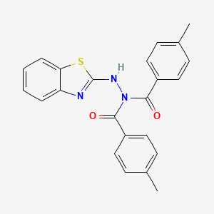 molecular formula C23H19N3O2S B11187964 N'-(1,3-benzothiazol-2-yl)-4-methyl-N-[(4-methylphenyl)carbonyl]benzohydrazide 