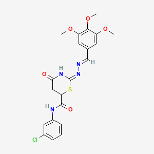 molecular formula C21H21ClN4O5S B11187983 N-(3-chlorophenyl)-4-oxo-2-[(2E)-2-(3,4,5-trimethoxybenzylidene)hydrazinyl]-5,6-dihydro-4H-1,3-thiazine-6-carboxamide 