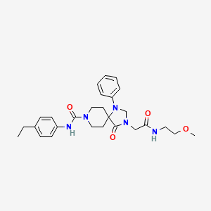 molecular formula C27H35N5O4 B11188035 N-(4-Ethylphenyl)-3-{[(2-methoxyethyl)carbamoyl]methyl}-4-oxo-1-phenyl-1,3,8-triazaspiro[4.5]decane-8-carboxamide CAS No. 853109-71-4