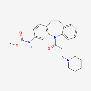 molecular formula C24H29N3O3 B11188179 Methyl N-[5-(3-piperidinopropanoyl)-10,11-dihydro-5H-dibenzo[B,F]azepin-3-YL]carbamate 