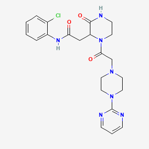 molecular formula C22H26ClN7O3 B11188209 N-(2-chlorophenyl)-2-(3-oxo-1-{2-[4-(2-pyrimidinyl)piperazino]acetyl}-2-piperazinyl)acetamide 