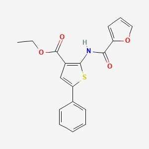 molecular formula C18H15NO4S B11188476 Ethyl 2-[(furan-2-ylcarbonyl)amino]-5-phenylthiophene-3-carboxylate 