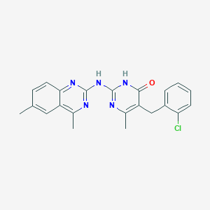 molecular formula C22H20ClN5O B11188483 5-(2-chlorobenzyl)-2-[(4,6-dimethylquinazolin-2-yl)amino]-6-methylpyrimidin-4(3H)-one 
