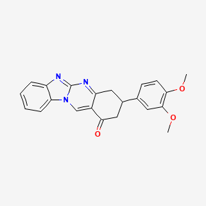 molecular formula C22H19N3O3 B11188611 3-(3,4-dimethoxyphenyl)-3,4-dihydrobenzimidazo[2,1-b]quinazolin-1(2H)-one 