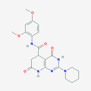 molecular formula C21H25N5O5 B11188614 N-(2,4-dimethoxyphenyl)-4-hydroxy-7-oxo-2-(piperidin-1-yl)-5,6,7,8-tetrahydropyrido[2,3-d]pyrimidine-5-carboxamide 