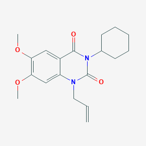 molecular formula C19H24N2O4 B11188618 3-cyclohexyl-6,7-dimethoxy-1-(prop-2-en-1-yl)quinazoline-2,4(1H,3H)-dione 