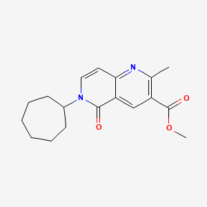 molecular formula C18H22N2O3 B11188626 Methyl 6-cycloheptyl-2-methyl-5-oxo-5,6-dihydro-1,6-naphthyridine-3-carboxylate 