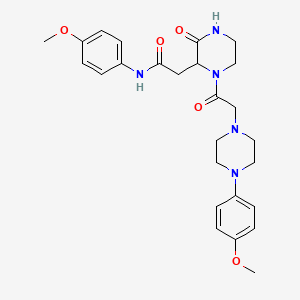 molecular formula C26H33N5O5 B11188628 N-(4-methoxyphenyl)-2-(1-{[4-(4-methoxyphenyl)piperazin-1-yl]acetyl}-3-oxopiperazin-2-yl)acetamide 