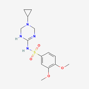 molecular formula C14H20N4O4S B11188641 N-(5-cyclopropyl-1,4,5,6-tetrahydro-1,3,5-triazin-2-yl)-3,4-dimethoxybenzenesulfonamide 