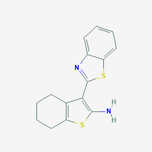 molecular formula C15H14N2S2 B111888 3-苯并噻唑-2-基-4,5,6,7-四氢-苯并[b]噻吩-2-胺 CAS No. 143361-87-9
