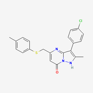 molecular formula C21H18ClN3OS B11189066 3-(4-chlorophenyl)-2-methyl-5-{[(4-methylphenyl)sulfanyl]methyl}pyrazolo[1,5-a]pyrimidin-7(4H)-one CAS No. 898796-57-1
