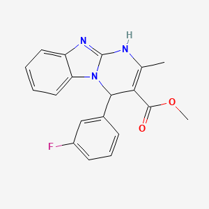 molecular formula C19H16FN3O2 B11189089 Methyl 4-(3-fluorophenyl)-2-methyl-1,4-dihydropyrimido[1,2-a]benzimidazole-3-carboxylate 